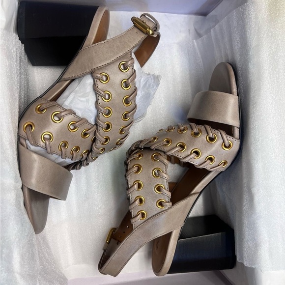 See By Chloe Gray Heels with Intricate Cut-Out Design - Picture 2 of 9